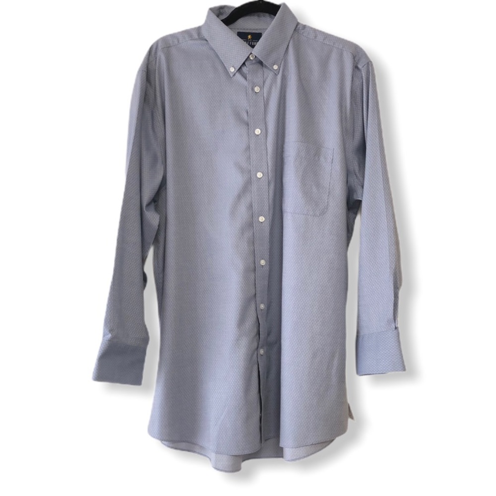 STAFFORD BLUE GRAY EXECUTIVE BUTTON DOWN SHIRT